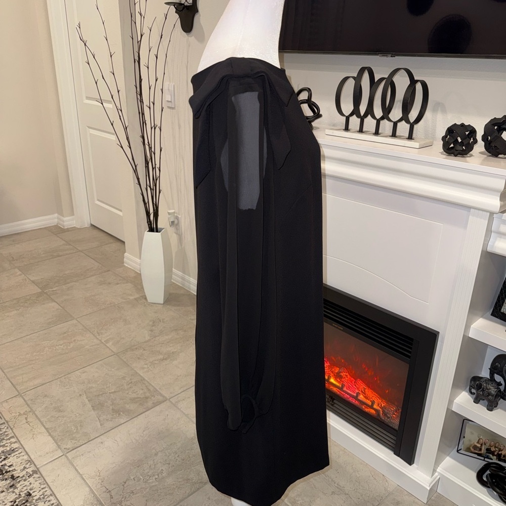 NWT Ann Taylor Black Long Sleeve Dress Size 10 - Picture 4 of 12